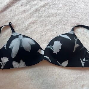 Women's Aiden Black Floral T-Shirt Bra 34DD